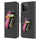 ROLLING STONES ローリングストーンズ (ブライアンジョーンズ追悼55周年 ) - Girls Pop Art Tongue Solo レザー手帳型 / Apple iPhoneケース 【公式 / オフィシャル】