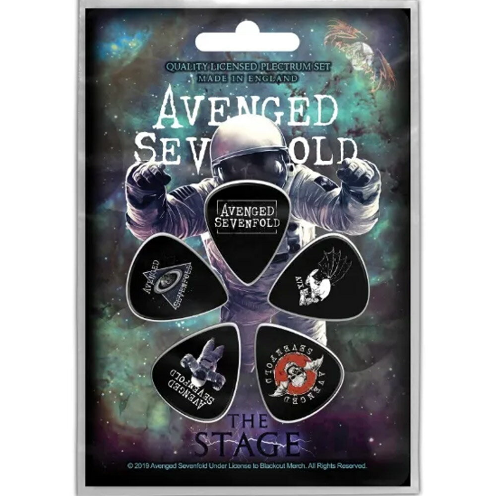 AVENGED SEVENFOLD アヴェンジドセヴンフォールド (結成45周年 ) - THE STAGE / 5枚セット / ギターピック 【公式 / オフィシャル】