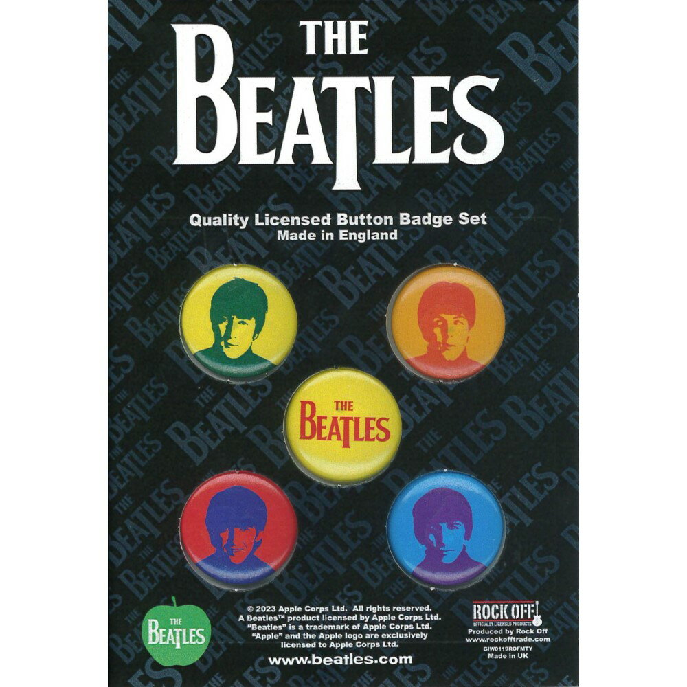 THE BEATLES ザ・ビートルズ ( ABBEY ROAD発売55周年記念 ) - J,P,G&R Coloured / 5個セット / バッジ 【 公式 / オフィシャル 】