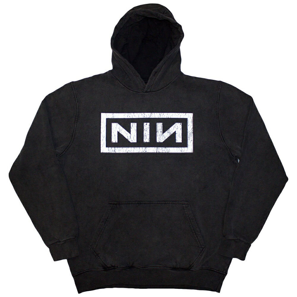 NINE INCH NAILS ナインインチネイルズ - Classic Logo / Stone Wash / Charcoal Grey / パーカー・ス..