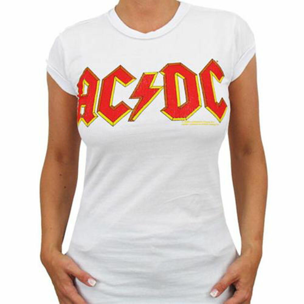 AC/DC エーシーディーシー - Logo / Amplified( ブランド ) / Tシャツ / レディース 【公式 / オフィシャル】