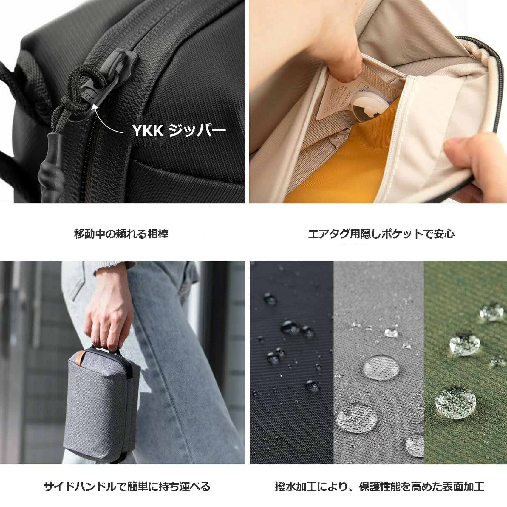 PGYTECH テックオーガナイザー ガジェットポーチ カメラ用インナーケース インナーバッグ カメラポーチ 仕切り付き カメラ インナーボックス フィルムケース SDカード収納 選べる3カラー 隠しAirTagポケット 撥水加工 多用途 フルオープン可能 pgytech-10000068 PGYTECH 公式ストア サンプル画像3