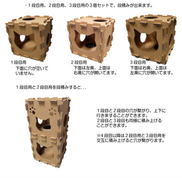 【Cube 3個セット】【ねこだん/猫用品/猫グッズ/猫ハウス/キューブBOX/またたび付きNecoDan Cube(3個セット)/オリジナルハウス/タワー/猫/ネコ/段ボール/ダンボール/ダンボールハウス/キャットハウス/猫小屋/トンネル/おしゃれ/かわいい
