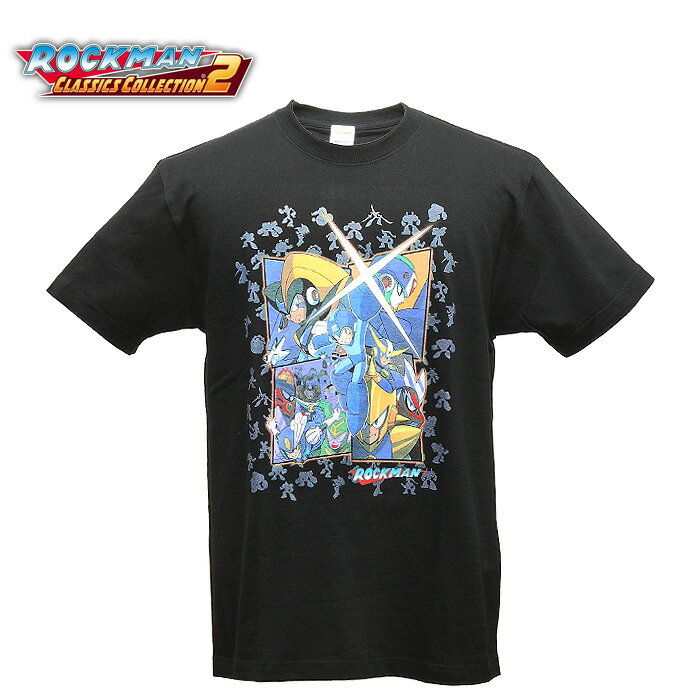 ロックマン クラシックス コレクション2 Tシャツ【ROCKMAN Classics Colection2 Tee 】MEGAMAN 洛克人 メンズ レディース ミリタリー カジュアル CAPCOM カプコン ゲーム キャラクター Tシャツ コットン トップス プリント インナー 半袖 クルーネック OUTLET SALE70 OFF