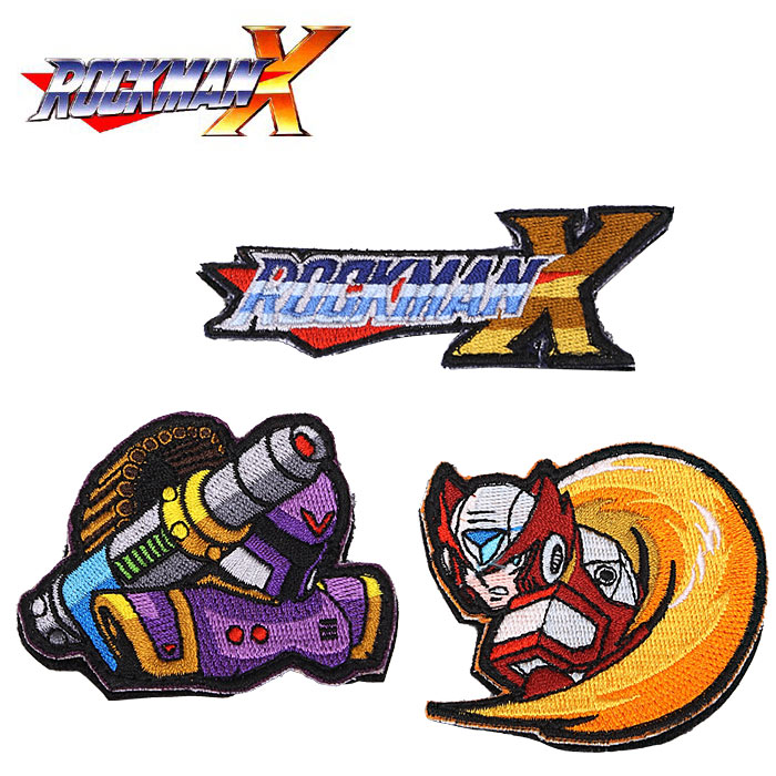 ロックマンX パッチ【RockmanX Patch】MEGAMAN 洛克人 CAPCOM カプコン ゲーム ワッペン ベルクロ 刺繍