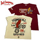 TEDMAN TDSS-562 SUPER MOTO TEEメンズ ミリタリー カジュアル アーバン 半袖 トップス インナー コットン バイク ツーリング タトゥー 悪魔 幸運 ラッキー デビル プリント モーターサイクル オフロード モタード