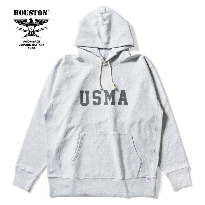 Rakuten - HOUSTON 22323 PRINT U.S. COTTON R/W HOODIE(USMA)【ヒューストン 22323 プリント U.S. コットンR/W フーディ(USMA)】メンズ レディース ミリタリー アウトドア カジュアル スウェット コットン100％ リバースウィーブ USMA 12.4oz プリント 裏起毛 パーカー
