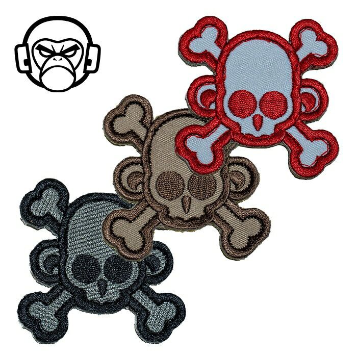 MSM Skullmonkey - Crossbones Patch【MIL-SPEC MONKEY スカルモンキー クロスボーンズ パッチ】ミリタリー サバイバルゲーム ワッペン ベルクロ付き