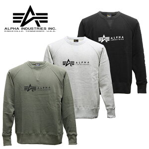 ALPHA TC1331 ラグラン クルースウェット【アルファ raglan crew sweat】メンズ ミリタリー カジュアル ロゴプリント トレーナー