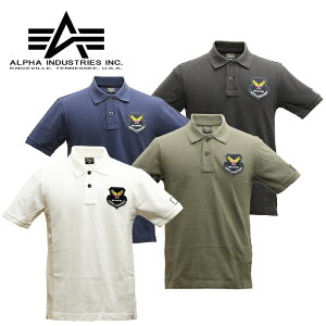 ALPHA TC1354 ワッペン ポロシャツ【アルファ wappen polo shirts】メンズ ミリタリー アウトドア カジュアル ストリート バイク ツーリング サイクリング トップス インナー コットン パッチ 空軍 エアフォース ウイング 半袖 鹿の子 OUTLET SALE