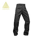 ARMA タクティカル ディメンション パンツ/BLACK【アルマ TACTICAL DIMENSION PANTS/ブラック】メンズ ミリタリー サバゲ アウトドア バイク ツーリング サイクリング マウンテンリーコン リップストップ ベルクロ ポケット 実物生地