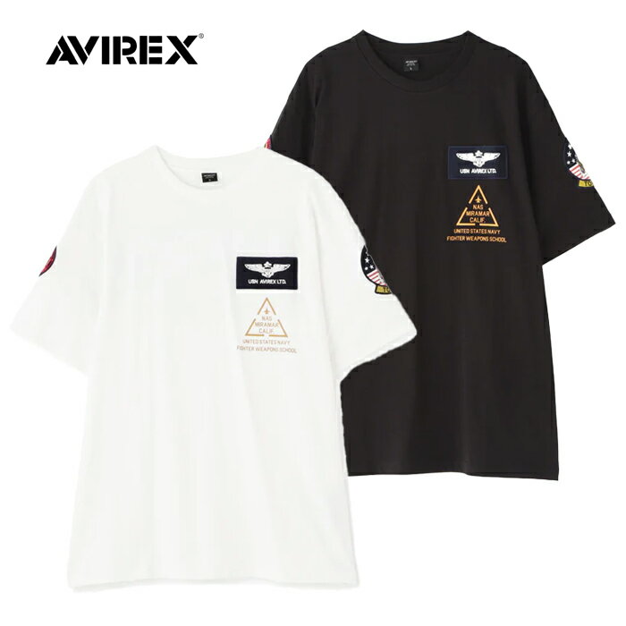 樂天商城 - AVIREX TOP GUN PATCH & PRINT T-SHIRT【アヴィレックス トップガン パッチ ＆ プリント Tシャツ】7833934013 メンズ レディース ミリタリー アウトドア カジュアル Tシャツ トップガン ソリッドカラー クルーネック ワッペン TOPGUN アビレックス