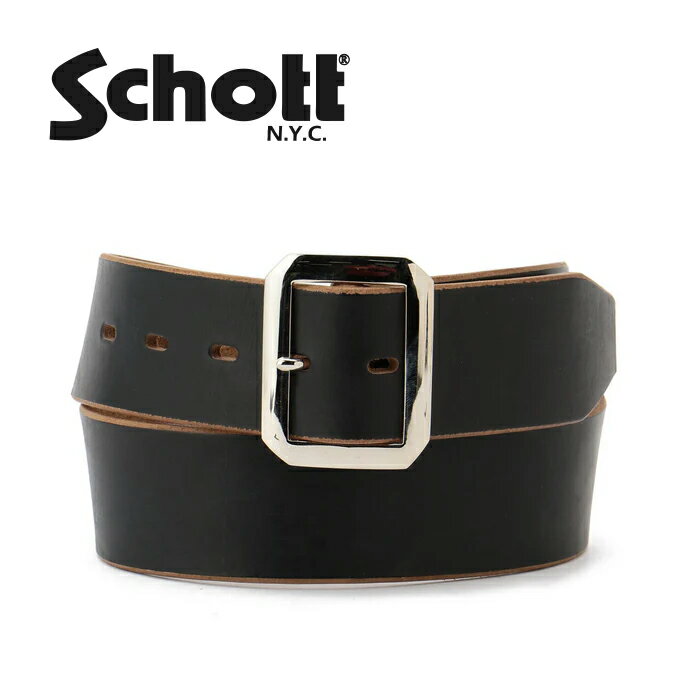 SCHOTT PERFECT BELT 【ショット パーフェクト ベルト】7825971001 メンズ ミリタリー カジュアル アウトドア バイク ツーリング 登山 キャンプ レザー 本革 アメリカ バイカー ワンスター 牛革 日本製 ステアハイド ベルト幅4.5
