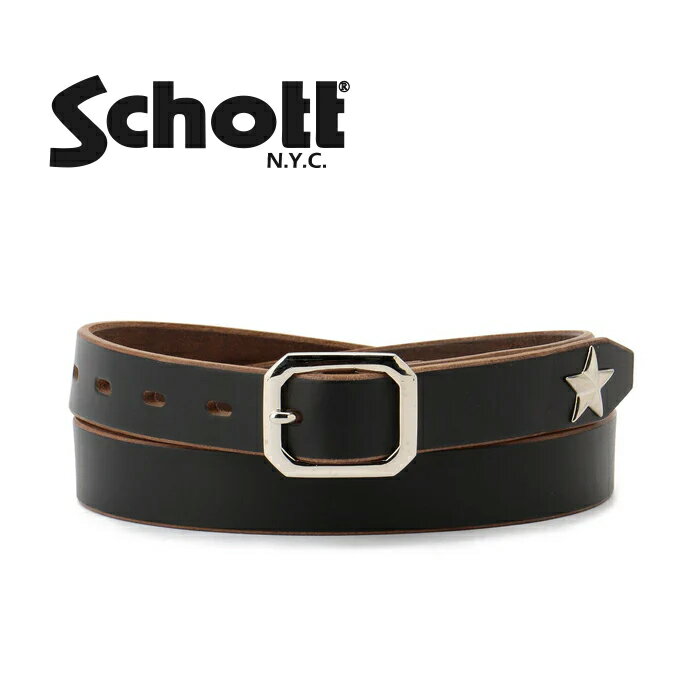 SCHOTT PERFECT BELT NARROW 【ショット パーフェクト ベルト ナロー】7825971002 メンズ ミリタリー カジュアル アウトドア バイク ツーリング 登山 キャンプ レザー 本革 アメリカ バイカー ワンスター 牛革 日本製 ステアハイド ナロー