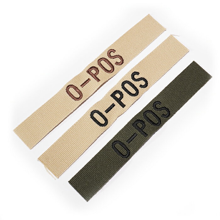 BLOODTYPE NAME TAPE BDU用 O POS【血液型刺繍ネームテープ O型】ミリタリー サバイバルゲーム サバゲ アウトドア BDU 戦闘服 陸軍 制服 ネームテープ 迷彩 コスプレ ARMY WOODLAND