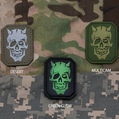 MSM デビル・スカル PVCパッチ【ミルスペック・モンキー Devil Skull Patch】メンズ レディース ミリタリー アウトドア カジュアル サバゲ パッチパネル バイク ツーリング スポーツ シューティング カスタム アクセサリー 雑貨 軍装 コスプレ ワッペン ベルクロの商品画像 2