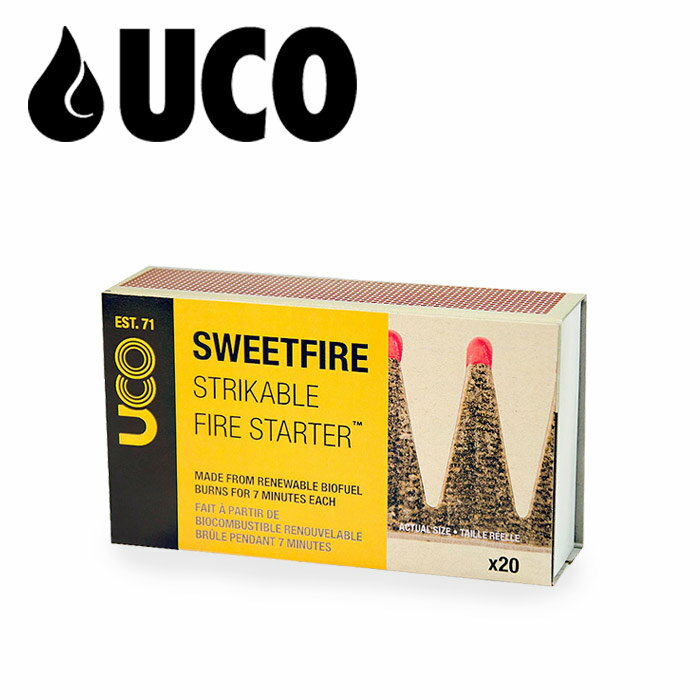 UCO スィートファイヤー ストライカブルファイヤースターター【sweetfire strikable firestarter】ミリタリー アウトドア マウンテンリーコン 登山 バイク ツーリング サイクリング キャンプ バーベキュー 火起こし 着火材 サバイバル 防災 災害用 天然素材 バガス