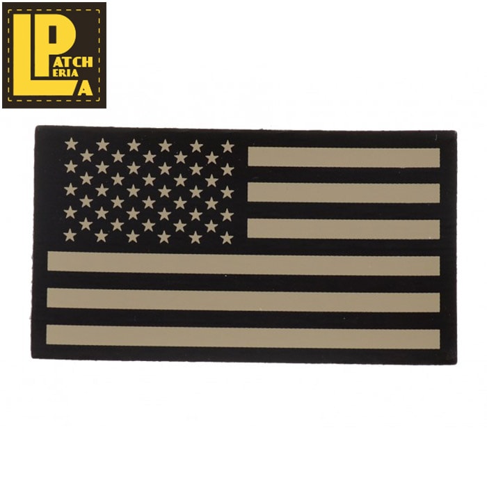 LA PATCHERIA IR US FLAG PATCH KHAKI【ラパッチェリア 赤外線リフレクターワッペン KHAKI レギュラー】メンズ ベルクロ サ...