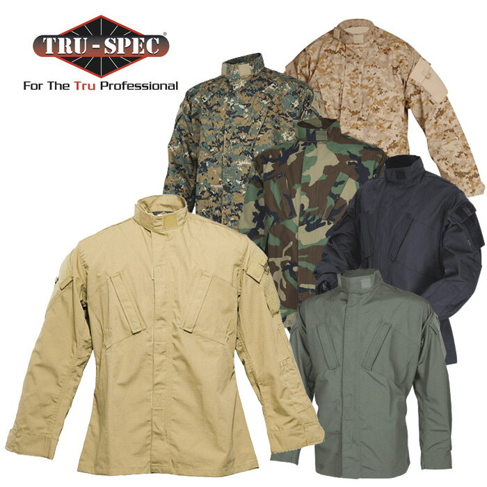 TRU-SPEC TRU タクティカル レスポンス ジャケット【トゥルー スペック Tactical Response Jacket】メンズ ミリタリー サバゲ アウトドア カジュアル 登山 バイク ツーリング トップス アウター フラップポケット リップストップ 無地 迷彩 戦闘服