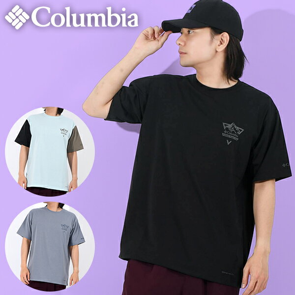 樂天商城 - ネコポス発送！送料無料 コロンビア 半袖Tシャツ Columbia メンズ レディース 胸ロゴ Urban Hike Graphic SS Tee アーバンハイクグラフィックショートスリーブTシャツ UVカット 吸湿速乾 PG3033 2026春夏新作