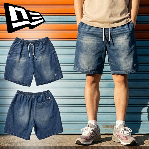 乐天商城 - 2026春夏新作 送料無料 膝上丈 デニム ショートパンツ ニューエラ NEW ERA EASY SHORT PANTS メンズ ハーフパンツ ショーツ 短パン 14856740