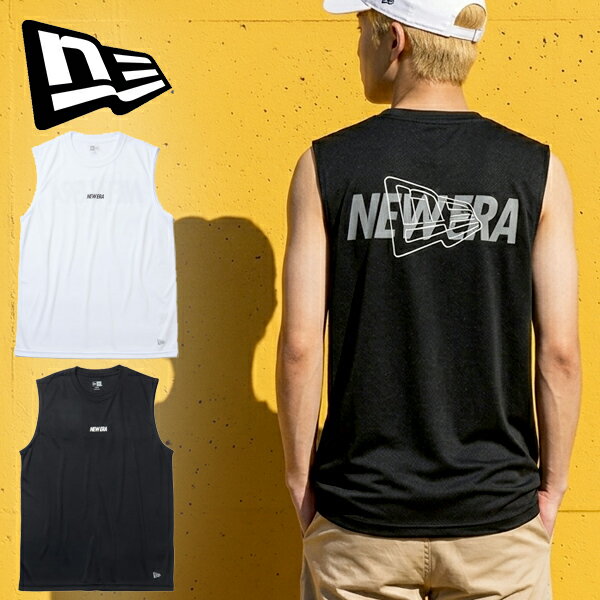 乐天商城 - 2026春夏新作 ネコポス発送！送料無料 ノースリーブ ニューエラ NEW ERA TECH TEE OVERLAP LOGO メンズ テック シャツ タンクトップ 吸汗速乾 トレーニング スポーツ アウトドア 14744551 14744552