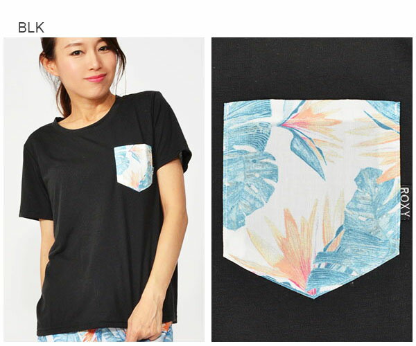 水陸両用 半袖Tシャツ ROXY ロキシー レディース BOTANICAL SHADOW POCKET TEE 半袖ラッシュガード UVカット 紫外線対策 プリントTシャツ ラッシュ ガード ウェア サーフィン ボディボード プール リゾート 海水浴 トレーニング アウトドア 2019春夏新作 30%off