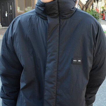 送料無料 中綿ジャケット RVCA ルーカ メンズ REFLECT PUFFER JACKET ブラック 黒 ジャケット ナイロン 中綿 ダウン ロゴ スケートボード スノーボード 20%off
