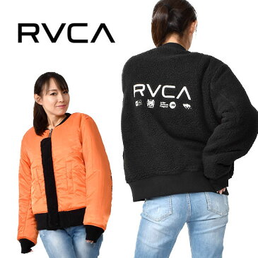 送料無料 ジャケット RVCA ルーカ レディース JACKET ブラック 黒 ジャケット リバーシブル フリース ナイロン 中綿 ロゴ スケートボード スノーボード 30%off