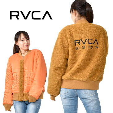 送料無料 ジャケット RVCA ルーカ レディース JACKET キャメル ジャケット リバーシブル フリース ナイロン 中綿 ロゴ スケートボード スノーボード 30%off