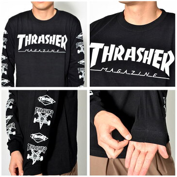 長袖 Tシャツ THRASHER スラッシャー メンズ ロゴ MAG MULTI SLEEVE LOGO L/S TEE ロゴTシャツ プリントTシャツ ロンT スケーター スケボー スノボ 2018秋冬新作 大きいサイズ