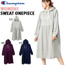 送料無料 長袖 スウェットワンピース パーカー チャンピオン Champion レディース SWEAT ONEPIECE 無地 裏毛 トレーナー スウェット スエット 2019秋冬新作 20%off CW-Q106