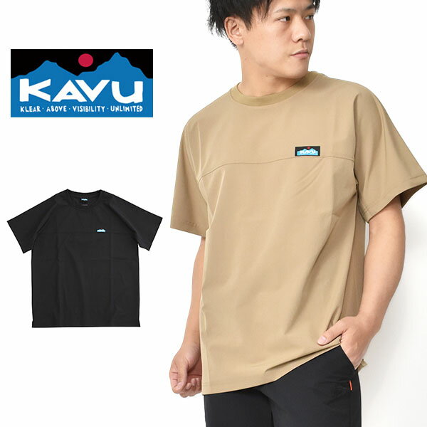 乐天商城 - ゆうパケット発送！送料無料 特殊機能素材 半袖 Tシャツ KAVU カブー メンズ SHELTECH SHIRTS シェルテックシャツ リラックスシルエット アウトドア 遮熱 接触冷感 紫外線防止 UPF50+ 軽量 吸水速乾 15%off