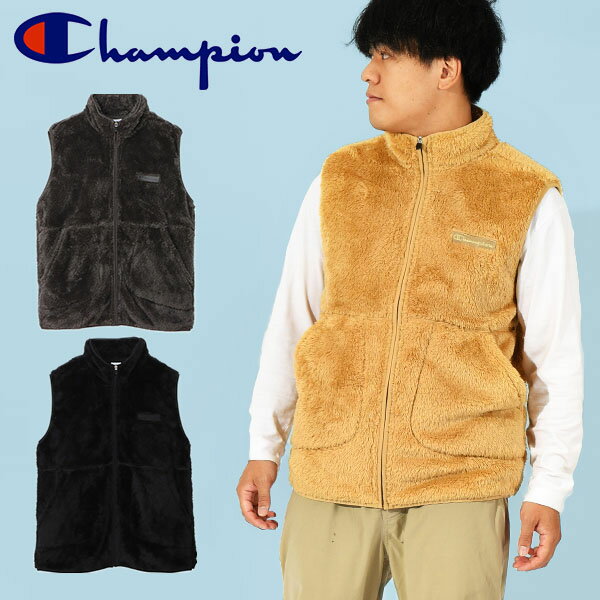 チャンピオン ボアジャケット メンズ 送料無料 チャンピオン メンズ フリース ベスト Champion ZIP VEST もこもこ モコモコ ボア ジャケット アウター 2023秋冬新作 C3-Y617