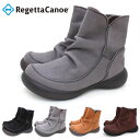 送料無料 リゲッタカヌー レディース サイドジップ付きスエード調ブーツ 3.0cmヒール Regetta Canoe ショートブーツ スニーカー シューズ 靴 カジュアル CJFS-002C(4)