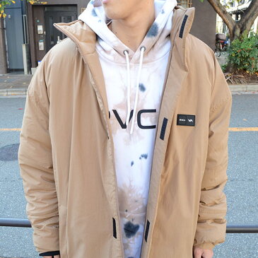 送料無料 中綿ジャケット RVCA ルーカ メンズ REFLECT PUFFER JACKET ベージュ ジャケット ナイロン 中綿 ダウン ロゴ スケートボード スノーボード 25%off