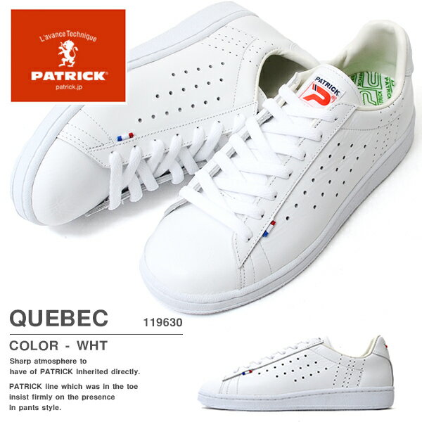 樂天商城 - 送料無料 スニーカー パトリック PATRICK メンズ QUEBEC ケベック 119630 日本製 ホワイト 白 天然皮革 レザー 本革 シューズ 靴 ローカットスニーカー
