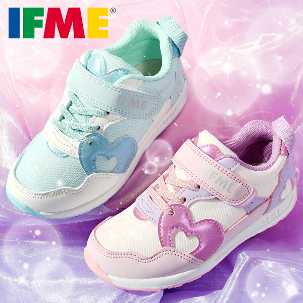 乐天商城 - 2026春夏新作 送料無料 イフミー 靴 キッズ スニーカー 子供 ジュニア 女の子 IFME きらめき ハート ソリッドラバースニーカー ベルクロ マジックテープ シューズ 保育園 幼稚園 小学校 通園 通学 30-6317 シューズ 靴
