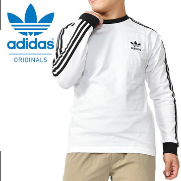 送料無料 アディダス オリジナルス 長袖 Tシャツ adidas ORIGINALS メンズ 3 STRIPES LS TEE ロンT ロゴ シャツ 3本ライン ホワイト 白 14211