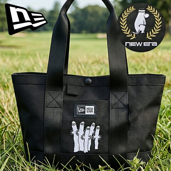 ■商品コメント &nbsp; NEW ERA ニューエラ GOLF TOTE BAG MINI MOOMIN ゴルフ トートバッグ ミニ ムーミン ニョロニョロ メンズ 男性 レディース 女性 ユニセックス フィンランドの作家トーベ・ヤンソンが描く小説として誕生した物語＜ムーミン＞との初コラボレーションコレクション。 ちょっとした外出時に便利な小型サイズのミニトートバッグ。「ニューエラ」製らしく機能面にもこだわった仕様です。 ゴルフのラウンド時のサブバッグとして、ドリンクやタオルなどを持ち運ぶジムバッグとしても活躍します。 右サイドにはティーホルダーを配し、利便性も兼ね備えています。 ・悪天候時に雨の侵入を防ぐファスナー式の上蓋 ・マジックテープで閉じることができる2つのインナーポケット ・スマートフォン等の収納に便利な外側ポケット ・クリップループ部分に別売りのCap Clipを装着可能 ■カラー 15154761-ブラック ■サイズ W240 x H200 x D120mm (6L) ■素材 ポリエステル1680D &nbsp; ■商品カラーにつきまして &nbsp; 可能な限り商品色に近い画像を選んでおりますが、閲覧環境等により画像の色目が若干異なる場合もございますので、その旨をご理解された上でご購入ください。 &nbsp; メーカー希望小売価格はメーカー商品タグに基づいて掲載しています
