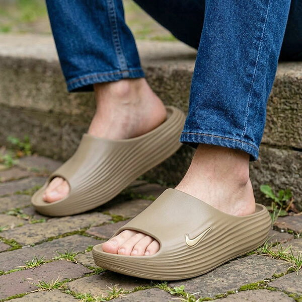 乐天商城 - 2026夏新作 送料無料 ナイキ 厚底 リカバリー サンダル メンズ スポーツ NIKE REACTX REJUVEN8 SLIDE リアクト リジュビネイト スライド ビーチサンダル シャワーサンダル ビーサン スポサン シューズ 靴 カーキ hv4479