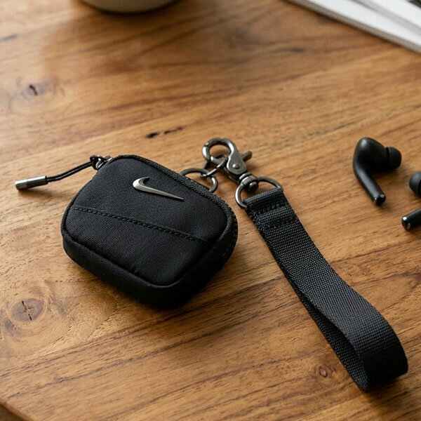 2026春夏新作 ネコポス発送！ ナイキ イヤホンケース NIKE オーラ イヤホンケース コンパクトポーチ AirPods ケース ポーチ 小物入れ tr0003 ブラック