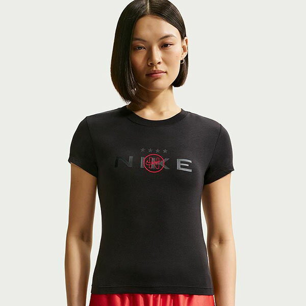 乐天商城 - ゆうパケット発送！ 送料無料 ナイキ 半袖 Tシャツ レディース NIKE ウィメンズ NSW CHLKNT MODCRP ストリート S/S Tシャツ スポーツウェア ロゴ Tシャツ ブラック 黒 2026夏新作 IM3097