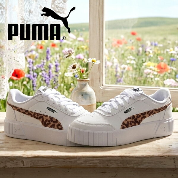 2026春夏新作 送料無料 ヒョウ柄 プーマ 厚底 レディース スニーカー PUMA キャリーナ ミア レオ 2 レオパード ローカット シューズ 靴 407394