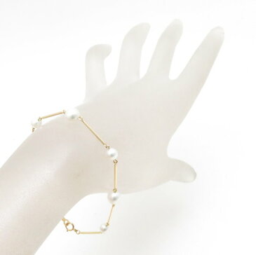 【3万円OFFクーポン】ミキモト MIKIMOTO パールブレスレット K18YG 真珠 5〜6.3ミリ イエローゴールド/095126【中古】