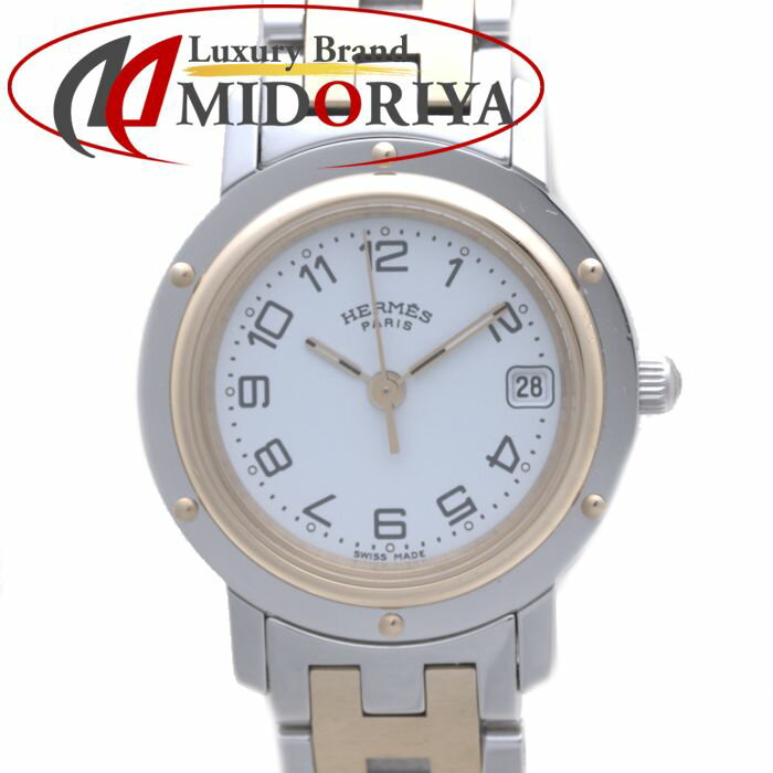 エルメス HERMES クリッパー SS×GP レディース 白文字盤 CL4.220.130/375 ...