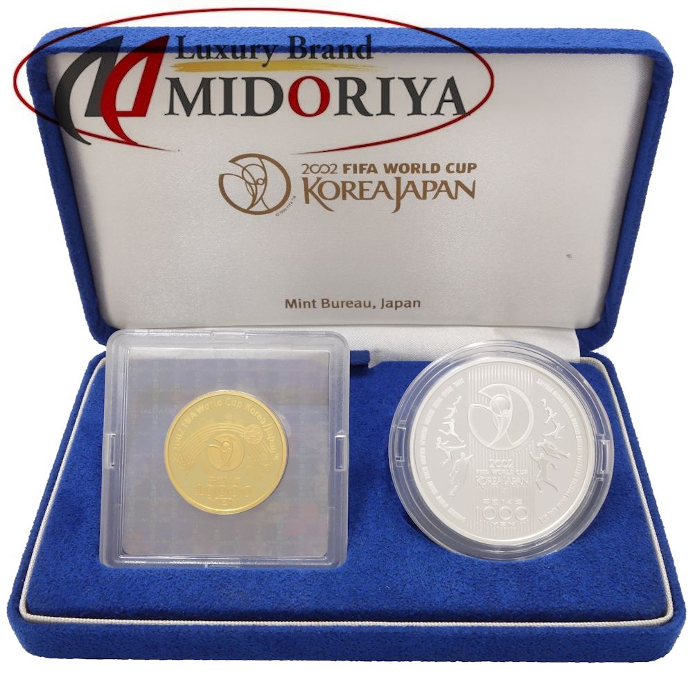 金貨 銀貨 記念プル-フ 2枚セット 純金 純銀 コイン 2002FIFAワールドカップ 1万円 1 ...