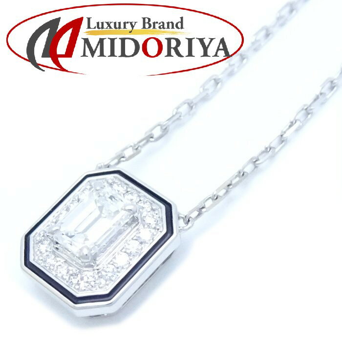 Boucheron ブシュロン ヴァンドーム リズレ ペンダント ネックレス ダイヤモンド エメラルドカット F.VVS2 JPN00631 K18WG ホワイトゴールド ブラックラッカー /290513【中古】【BJ】のサムネイル