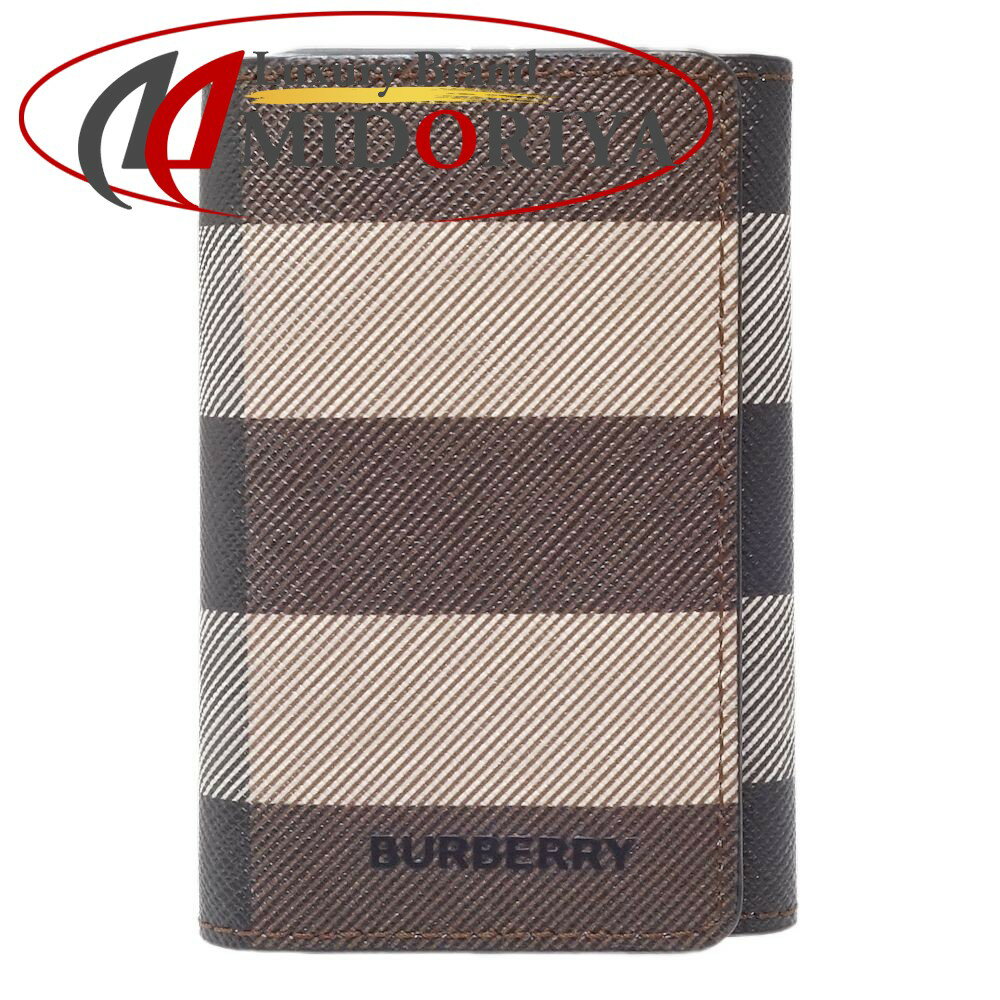 BURBERRY バーバリー ジャイアントチェック 6連 8052799 キーケース PVC xレザー ブラウン ブラック/083957【中古】 1