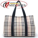 BURBERRY バーバリー トートバッグ チェック柄 キャンバス ベージュ ブラック/350766【中古】